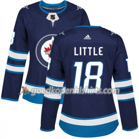 Winnipeg Jets Bryan Little 18 Adidas 2017-2018 Navy Blauw Authentic Shirt - Dames